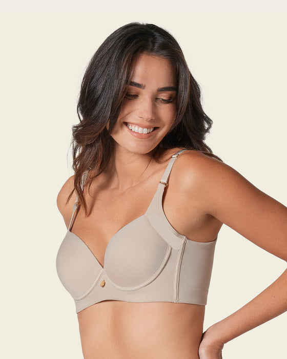 Brasier de cubrimiento alto en sisa y espalda Cover Bra#color_802-cafe-claro