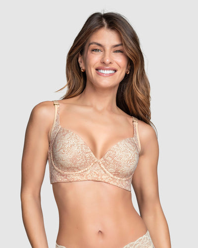 Brasier de realce suave y cubrimiento alto en sisa y espalda Cover Bra#color_b96-estampado-piton