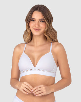 Brasier triangular de realce suave con escote profundo#color_000-blanco