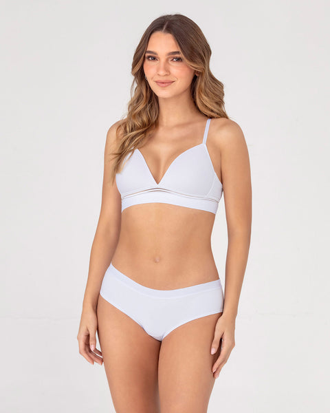 Brasier triangular de realce suave con escote profundo#color_000-blanco