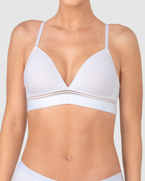 Brasier triangular de realce suave con escote profundo#color_000-blanco