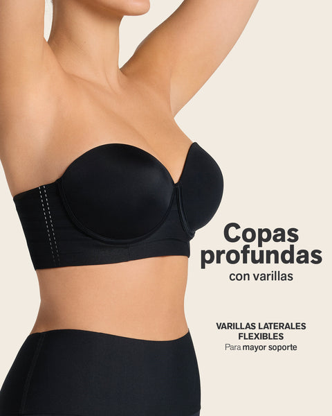 Paquete x2 brasieres tipo bustier support strapless#color_700-negro