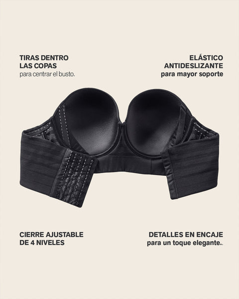 Paquete x2 brasieres tipo bustier support strapless#color_700-negro