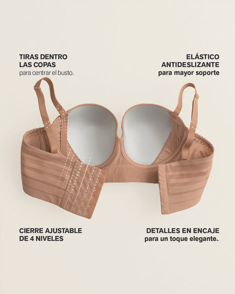 Paquete x2 brasieres tipo bustier support strapless#color_000-blanco