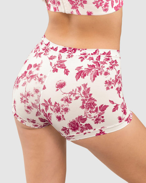 Panty tipo bóxer de ajuste perfecto#color_c06-marfil-estampado-hojas