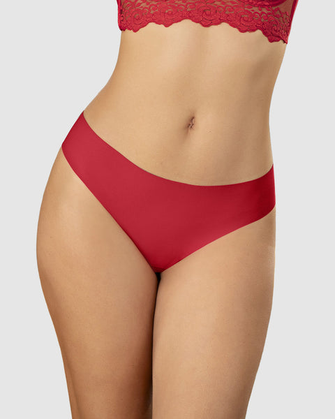 Panty brasilera invisible ultraplano sin elásticos y de pocas costuras#color_377-rojo