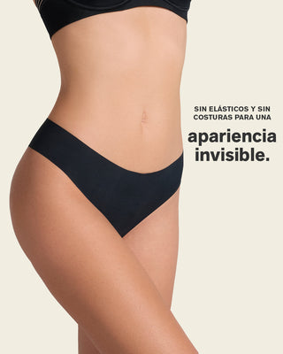 Panty brasilera invisible ultraplano sin elásticos y de pocas costuras#color_785-negro