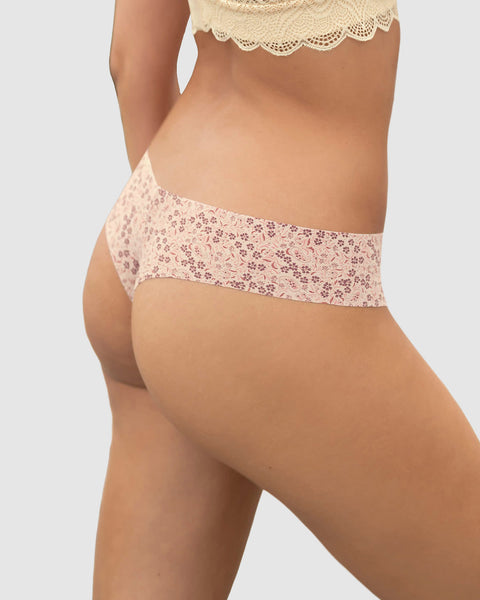 Panty brasilera invisible ultraplano sin elásticos y de pocas costuras#color_a68-marfil-estampado