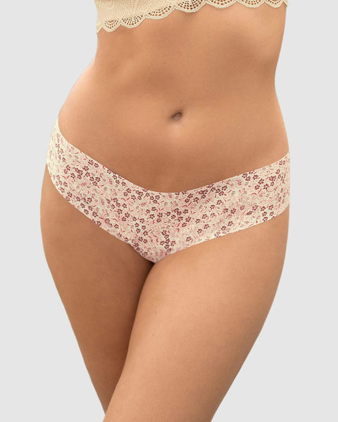 Panty brasilera invisible ultraplano sin elásticos y de pocas costuras#color_a68-marfil-estampado