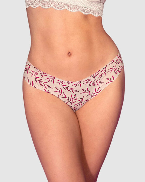 Panty brasilera invisible ultraplano sin elásticos y de pocas costuras#color_b10-estampado-ramas