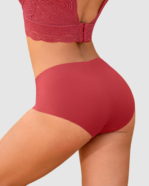 Panty hípster invisible ultraplano sin elásticos y de pocas costuras#color_391-rojo-coral