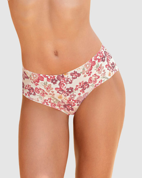 Panty hípster invisible ultraplano sin elásticos y de pocas costuras#color_b91-estampado-flores