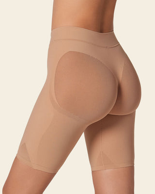 Panty faja seamless con efecto levanta glúteos#color_852-cafe-medio