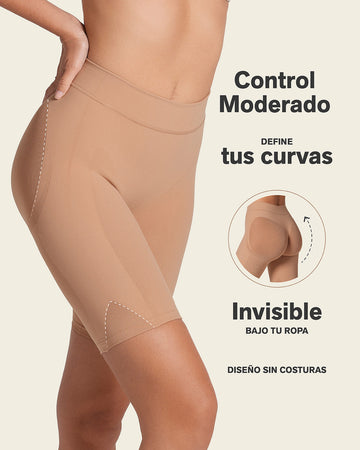 Panty faja seamless con efecto levanta glúteos#color_852-cafe-medio