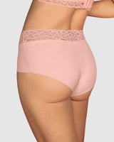 Panty hipster en tela ultraliviana con franja de encaje#color_118-rosado