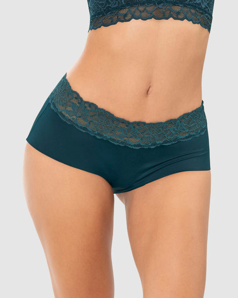 Panty hípster en tela ultraliviana con franja de encaje#color_249-verde-oscuro