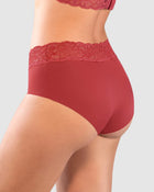 Panty hípster en tela ultraliviana con franja de encaje#color_391-rojo