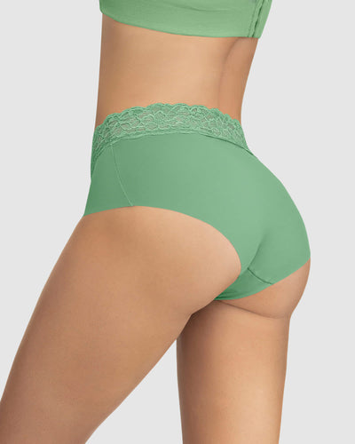 Panty hípster en tela ultraliviana con franja de encaje#color_628-verde-manzana