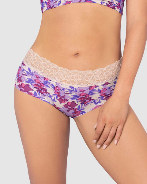 Panty hípster en tela ultraliviana con franja de encaje#color_a46-estampado-manchas