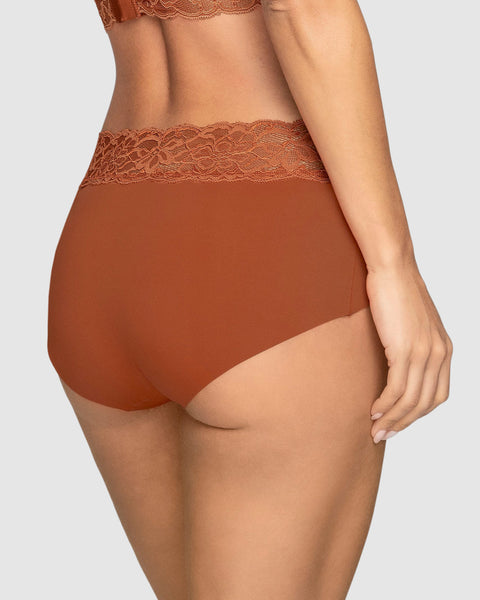 Panty hípster en tela ultraliviana con franja de encaje#color_a89-terracota
