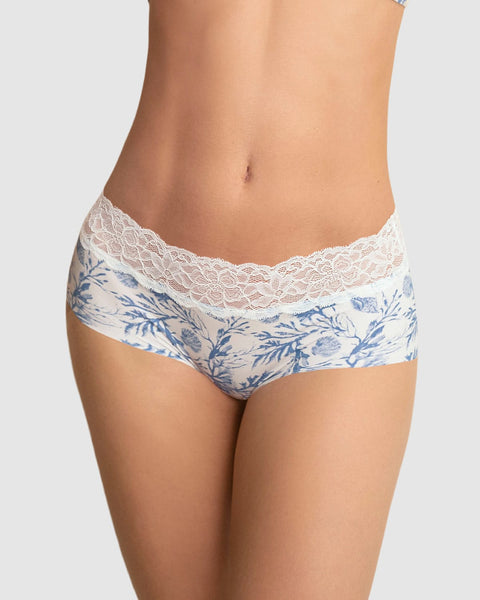 Panty hípster en tela ultraliviana con franja de encaje#color_b50-estampado-azul