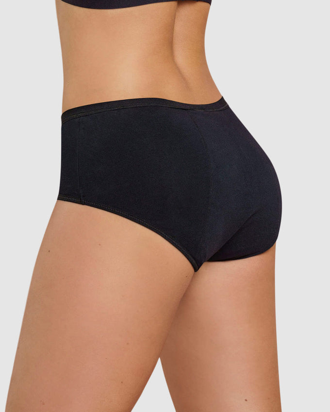 Panty clásico con refuerzo trasero para el periodo e incontinencia leve 24 horas#color_700-negro