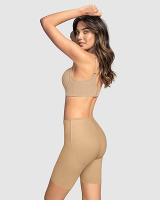 Panty short invisible de control de abdomen efecto levanta glúteos#color_801-cafe-medio