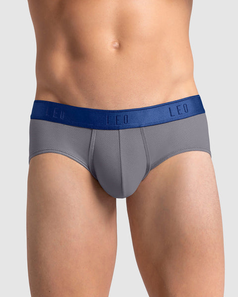 Paquete x3 bóxers brief de alta transpiración en microfibra ideal para uso diario#color_758-gris-elastico-azul