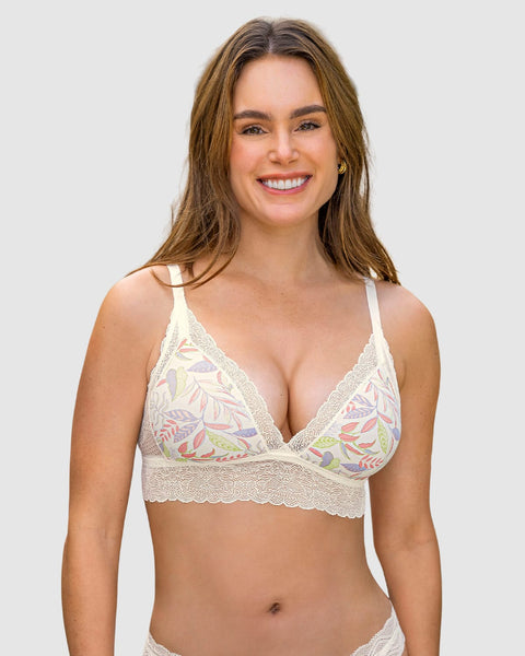 Bralette en encaje sexy y natural#color_a52-marfil-estampado-hojas-rosas