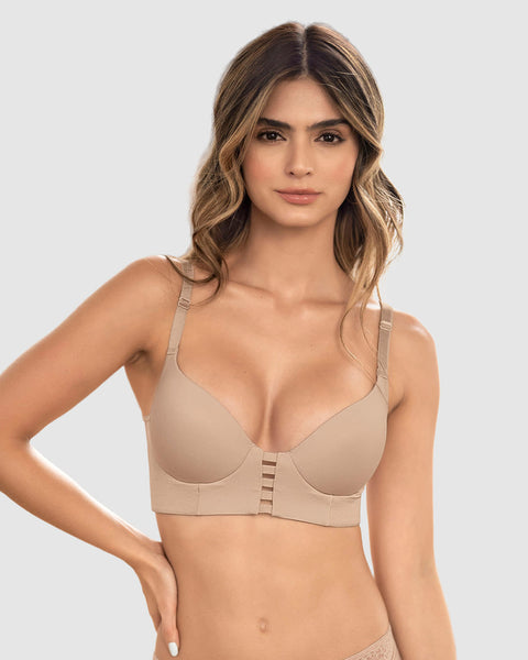 Brasier de realce alto con copas que se adaptan al busto memory bustier#color_802-cafe-claro