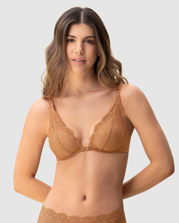 Bralette en encaje con transparencias y arco#color_206-ocre