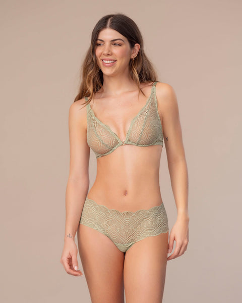 Bralette en encaje con transparencias y arco#color_a56-verde-claro