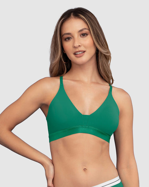 Bralette tipo top ultra cómodo y liviano#color_677-verde-oscuro