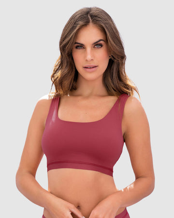 Top talla única ultracómodo con bolsillo interno para guardarlo pocket bra#color_484-rojo-medio