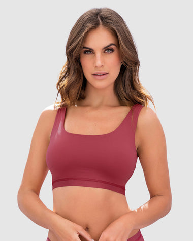 Top talla única ultracómodo con bolsillo interno para guardarlo pocket bra#color_484-rojo-medio