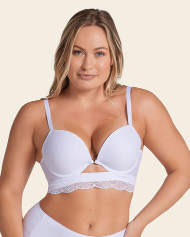 Brasier doble realce con escote profundo en espalda Sexy Back#color_000-blanco