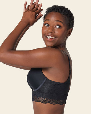 Brasier doble realce con escote profundo en espalda Sexy Back#700-negro