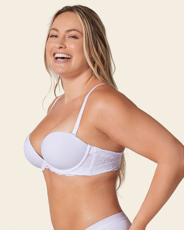 Brasier triple realce efecto 3D escote profundo#color_000-blanco