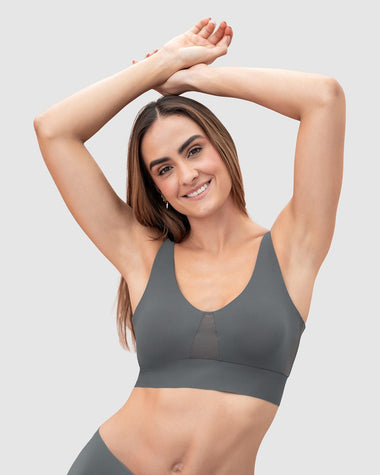 Brasier tipo top de copas extraíbles totalmente cómodo y liviano Flexi Brastop#color_673-gris