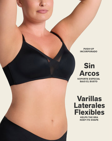 Brasier sin arco de realce alto incorporado Magical Bra#color_700-negro