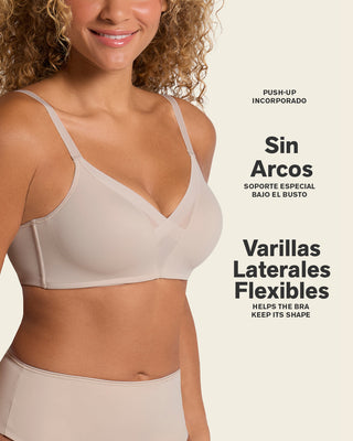 Brasier sin arco de realce alto incorporado Magical Bra#color_802-cafe-claro