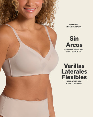 Brasier sin arco de realce alto incorporado Magical Bra#color_802-cafe-claro