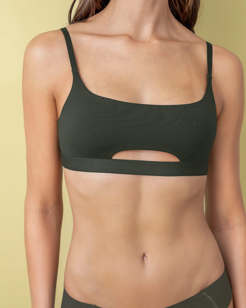 Daily-Sexy Top con abertura frontal#color_249-verde-oscuro