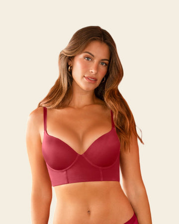Brasier con realce incorporado y base ancha Magic Corset#color_384-rojo-oscuro