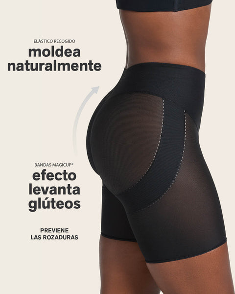 Panty faja tipo short levanta glúteos y control de abdomen fuerte#color_700-negro