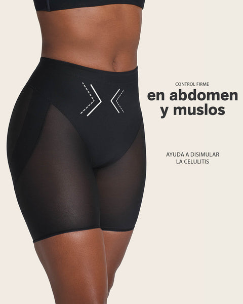 Panty faja tipo short levanta glúteos y control de abdomen fuerte#color_700-negro