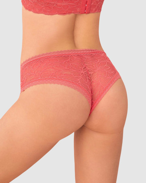 Panty cachetero en encaje floral#color_356-coral