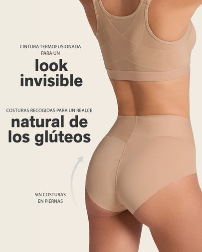 Panty clásico tiro alto de control fuerte de abdomen#color_801-cafe-medio