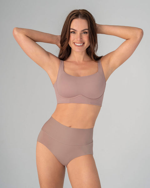 Panty hípster tiro alto de control fuerte de abdomen#color_281-rosa-palido