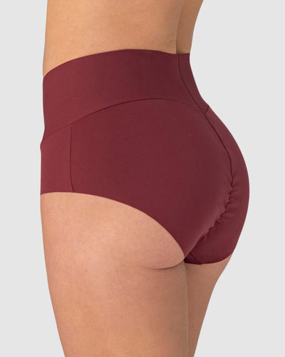 Panty hípster tiro alto de control fuerte de abdomen#color_382-vino